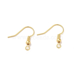Brass Hoop Earring Findings, Real 18K Gold Plated, 18.5x3mm, Hole: 2mm, Pin: 0.7mm(KK-E098-01G)