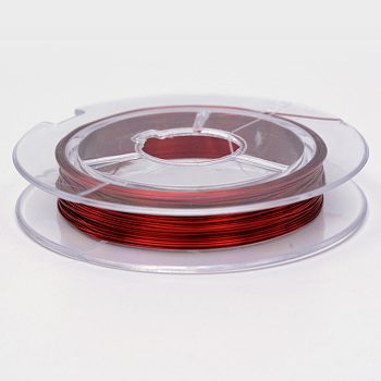 Round Copper Jewelry Wire, Dark Red, 0.3mm, about 32.8 Feet(10m)/roll, 10 rolls/group