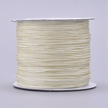 Nylon Thread, Nylon Jewelry Cord for Custom Woven Jewelry Making, Lemon Chiffon, 0.6mm, about 142.16 yards(130m)/roll