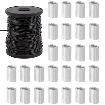PandaHall Elite 304 Stainless Steel Wire, with Aluminum Slide Charms, Mixed Color, 1.5mm, about 50m/roll, 1roll