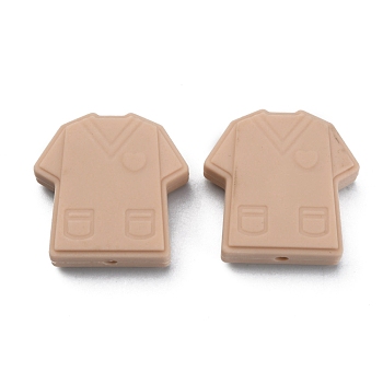 Food Grade Eco-Friendly Silicone Beads, Male Nurse Clothes, PeachPuff, 26x26.5x8mm, Hole: 2.5mm