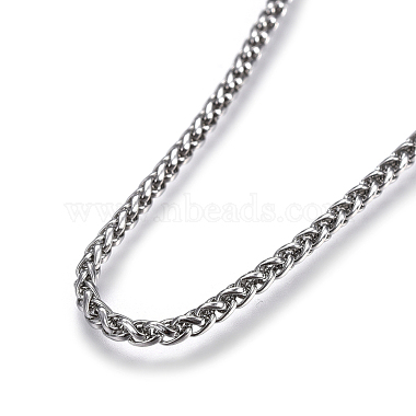304 Stainless Steel Wheat Chain Necklaces(NJEW-F242-14P-A)-2