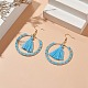 Glass Seed Braided Ring & Polycotton Tassel Dangle Earrings(EJEW-MZ00051)-2