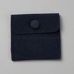 Square Velvet Jewelry Box with Snap Button, for Pendant, Ring and Bracelet Packaging Box, Midnight Blue, 7x7x0.95cm(CON-WH0088-77A-06)