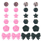Food Grade Eco-Friendly Silicone Beads, Mixed Shapes, Mixed Color, 13~21.5x12.5~28x8~18.5mm, Hole: 1.8~2mm(SIL-TA0001-72)