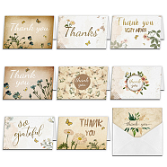 SUPERDANT Thank You Theme Cards, for Birthday Thanksgiving Day, Rectangle with Mixed Plant Pattern, Mixed Color, 100x150mm, 9pcs/set, 1set/bag(DIY-SD0001-03)