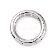304 Stainless Steel Spring Gate Rings, O Rings, Stainless Steel Color, 6 Gauge, 24x4mm, Inner Diameter: 16mm(STAS-Q032-1)