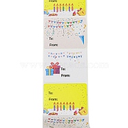 Happy Birthday Gift Tags, Birthday Present Stickers, Name Gift Labels for Kid Party, Envelope Seal, Mixed Color, 38x50x0.2mm, 200pcs/roll(DIY-H167-01B-02)