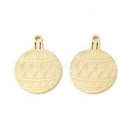 Ion Plating(IP) 304 Stainless Steel Pendants, Flat Round, Real 24K Gold Plated, 16x12x1mm, Hole: 1mm(STAS-C048-03G)