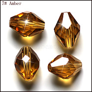 Imitation Austrian Crystal Beads, Grade AAA, Faceted, Bicone, Goldenrod, 6x9.5mm, Hole: 0.7~0.9mm(SWAR-F054-9x6mm-07)