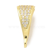 Rack Plating Brass Micro Pave Cubic Zirconia Clasps, Long-Lasting Plated, Lead Free & Cadmium Free, Real 18K Gold Plated, 23x10x11.5mm, Hole: 3x2.5mm(KK-K293-30G)