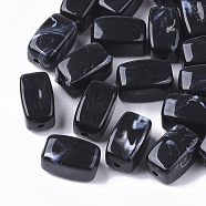 Acrylic Beads, Imitation Gemstone Style, Cuboid, Black, 13x7.5x7.5mm, Hole: 1.6mm, about 700pcs/500g.(OACR-N130-016A)