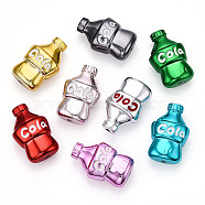 UV Plating Acrylic Beads, with Enamel, Soda Bottle, Mixed Color, 30x19x12mm, Hole: 2mm(PACR-C005-15)