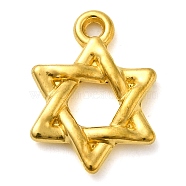 Ion Plating(IP) 304 Stainless Steel Pendants, Star of David Charm, Real 18K Gold Plated, 18x16x7mm, Hole: 2mm(STAS-M070-14G)