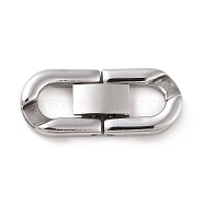 304 Stainless Steel Fold Over Clasps, for Bracelet Necklace Making, Stainless Steel Color, 31x15x3.5mm, Hole: 6x7mm(STAS-B029-05D)