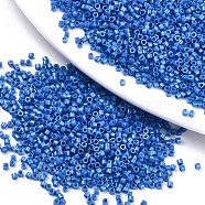 11/0 Grade A Baking Paint Glass Seed Beads, Cylinder, Uniform Seed Bead Size, Opaque Colours Luster, Royal Blue, about 1.5x1mm, Hole: 0.5mm, about 20000pcs/bag(SEED-S030-1042)