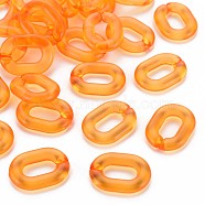 Transparent Acrylic Linking Rings, Quick Link Connectors, for Cable Chains Making, Oval, Coral, 24x18x5mm, Inner Diameter: 13x7mm, about 403pcs/500g(MACR-S373-19-B01)