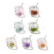 Transparent Resin Pendants, Coffee Cup Charms, Mixed Color, 21x16x16mm, Hole: 1.6mm(X-FIND-H045-03)