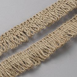 Jute Ribbon, Garment Accessories, Tan, 7/8~1 inch(22~25mm)(OCOR-WH0085-55)