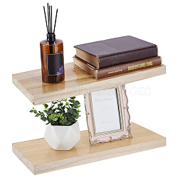 Rectangle Wood Wall Storage Rack, Navajo White, 400x170x25mm(AJEW-WH0794-25)