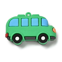 Vehicle Plastic Pendants, for Key Chain Bag Hanging Ornaments, Lime Green, 34.5x52.5x13.5mm, Hole: 3mm(PVC-L004-01A)