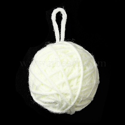 Yarn Knitted Christmas Ball Ornaments, for Xmas Wedding Party Decoration , Light Yellow, 115~119mm(AJEW-P106-01E)