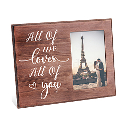 MDF Photo Frames, for Tabletop Display Photo Frame, Rectangle with Word, Heart Pattern, 195x254x12mm(DIY-WH0231-011)