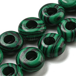 Synthetic Malachite Beads Strands, Rondelle, 10~10.5x4~4.5mm, Hole: 1.2mm, about 20pcs/strand, 7.95''(20.2cm)(G-P536-A19-01)