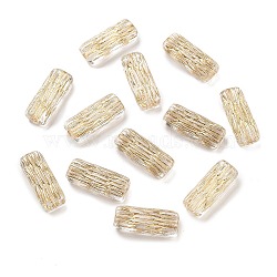 Metal Enlaced Transparent Acrylic Beads, Golden Plated, Column, Gold, 20.5x8x5mm, Hole: 2mm(X-MACR-M045-10)