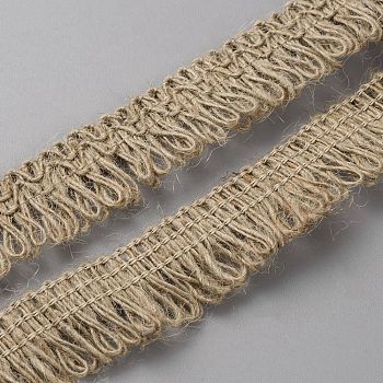 Jute Ribbon, Garment Accessories, Tan, 7/8~1 inch(22~25mm)