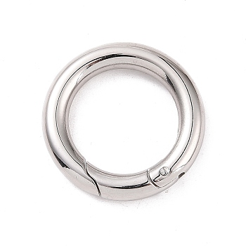 304 Stainless Steel Spring Gate Rings, O Rings, Stainless Steel Color, 6 Gauge, 24x4mm, Inner Diameter: 16mm