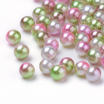 Rainbow Acrylic Imitation Pearl Beads, Gradient Mermaid Pearl Beads, No Hole, Round, Dark Sea Green, 2.5mm, about 60600pcs/500g