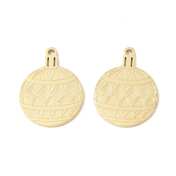 Ion Plating(IP) 304 Stainless Steel Pendants, Flat Round, Real 24K Gold Plated, 16x12x1mm, Hole: 1mm