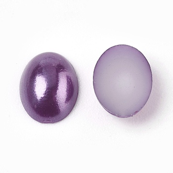 ABS Plastic Imitation Pearl Cabochons, Oval, Medium Orchid, 8x6x2mm, about 5000pcs/bag