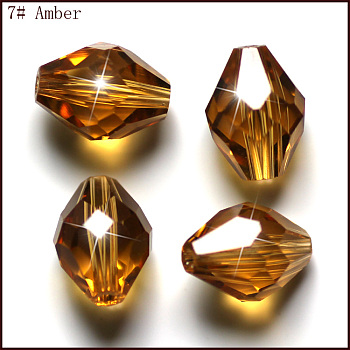 Imitation Austrian Crystal Beads, Grade AAA, Faceted, Bicone, Goldenrod, 6x9.5mm, Hole: 0.7~0.9mm