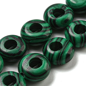Synthetic Malachite Beads Strands, Rondelle, 10~10.5x4~4.5mm, Hole: 1.2mm, about 20pcs/strand, 7.95''(20.2cm)