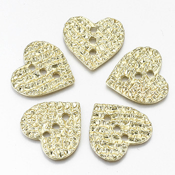 Rack Plating Alloy Pendants,  Cadmium Free & Nickel Free & Lead Free, Textured Heart, Light Gold, 28.5x29.5x2mm, Hole: 3mm