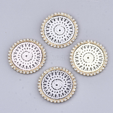 Light Gold Mixed Color Flat Round Polyester Pendants