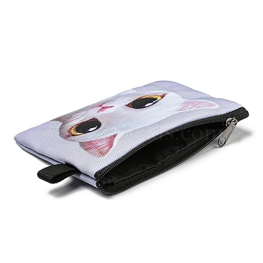 portefeuilles à glissière en polyester chat mignon(ANIM-PW0002-28A)-3