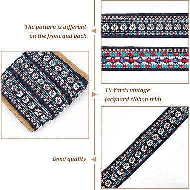 superfindings 10 mètres de rubans en polyester brodés de style ethnique(OCOR-FH0001-12)-4