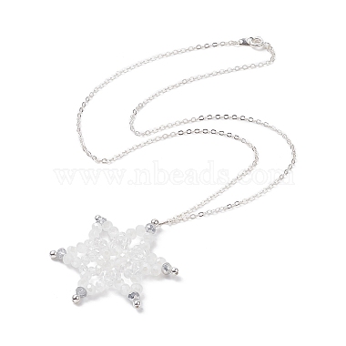 Clear Snowflake Hematite Necklaces