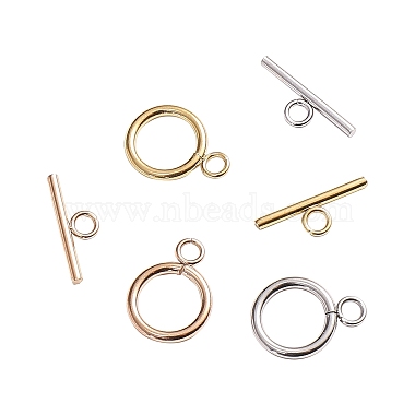 Vacuum Plating 304 Stainless Steel Ring Toggle Clasps(STAS-CJ0001-46)-4