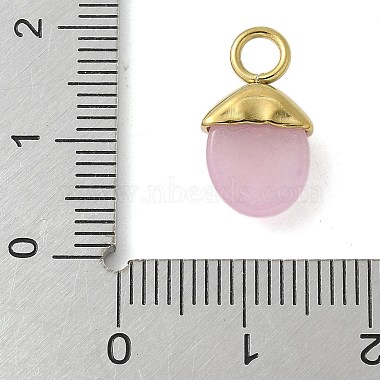 304 Stainless Steel Natural Rose Quartz Pendants(STAS-L277-07G-03)-3