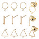 12Pcs 3 Style Brass Stud Earring Findings with Loop(DIY-BBC0001-03)-1