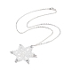 Synthetic Hematite & Glass Beaded Snowflake Pendant Necklace(NJEW-JN04272)-1