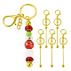 5Pcs Alloy and Brass Bar Beadable Keychain for Jewelry Making DIY Crafts(DIY-SW0001-16B)-1
