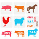 6 pcs 6 styles thème animal animal de compagnie évider dessin pochoirs de peinture(DIY-WH0394-0011)-1