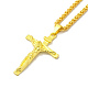 Alloy Crucifix Cross Pandant Necklace with Wheat Chains(NJEW-K245-002G)-1