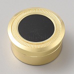 Alloy Steel Loose Diamond Boxes, Round Visible Window Case with Screw Caps and Black Sponge Inside, for Jewelry Cabochons Displays, Light Gold, 3.25x1.6cm(CON-WH20004-01A-LG)