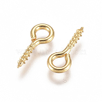 304 Stainless Steel Screw Eye Pin Peg Bails, For Half Drilled Beads, Golden, 10x4x1mm, Hole: 2mm, Pin: 1.4mm(X-STAS-L234-165C-G)